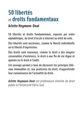 50 libertés et droits fondamentaux, Arlette Heymann-doat, Dalloz