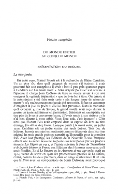 Œuvres romanesques précédé de Poésies complètes, Blaise Cendrars, La Pléiade
